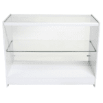 Full Glass Showcase Shop Counter 1200mm – White