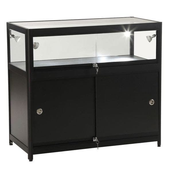 Glass Black Showcase Display