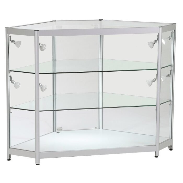 Full Glass Corner Showcase Display Counter for 500mm Showcase Counters