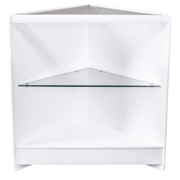 Economy Corner Unit for Shop Counter – White