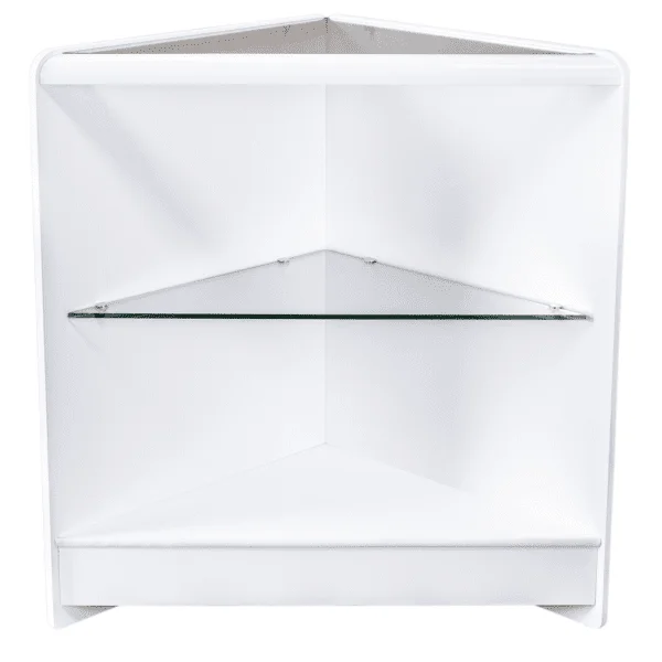 Economy Corner Unit for Shop Counter – White