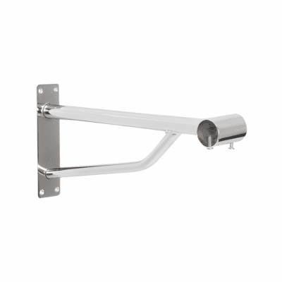 Chrome projection bracket for 25mm tube, wall-mounted heavy-duty support arm