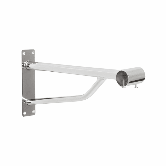 Chrome projection bracket for 25mm tube, wall-mounted heavy-duty support arm