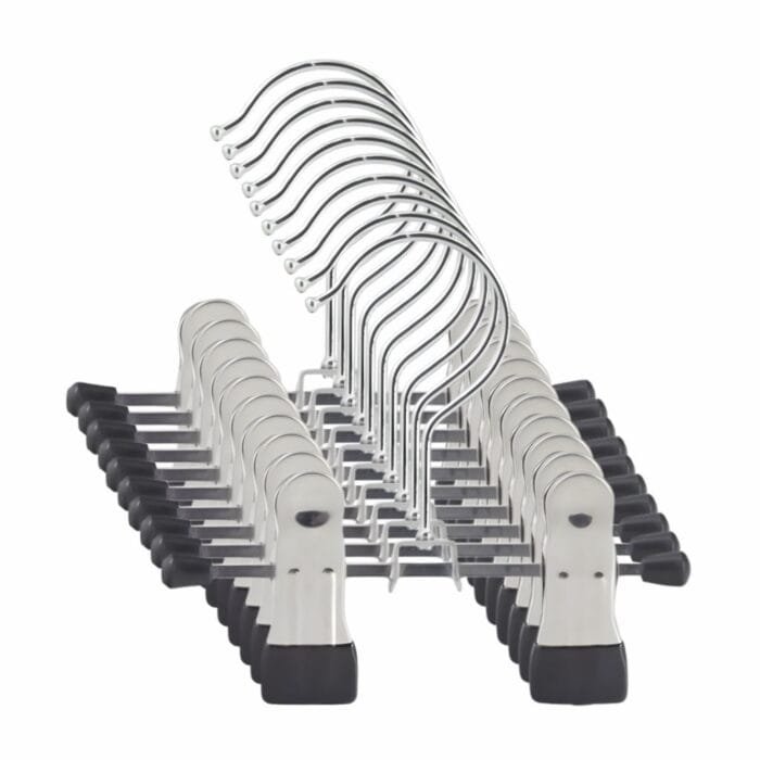 Chrome Metal Adjustable Non-Slip Double Clip Hangers – 12cm