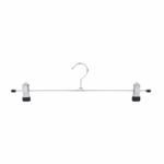 Chrome Metal Adjustable Non-Slip Double Clip Hangers - 40cm