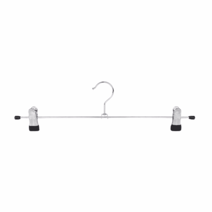 Chrome Metal Adjustable Non-Slip Double Clip Hangers - 40cm