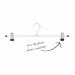 Chrome Metal Adjustable Non-Slip Double Clip Hangers – 40cm