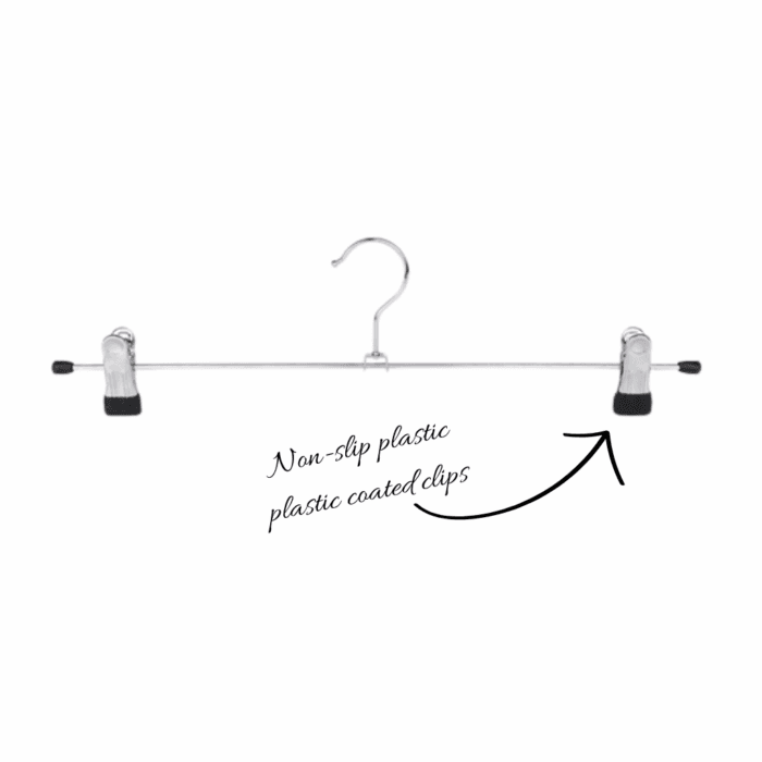 Chrome Metal Adjustable Non-Slip Double Clip Hangers – 40cm