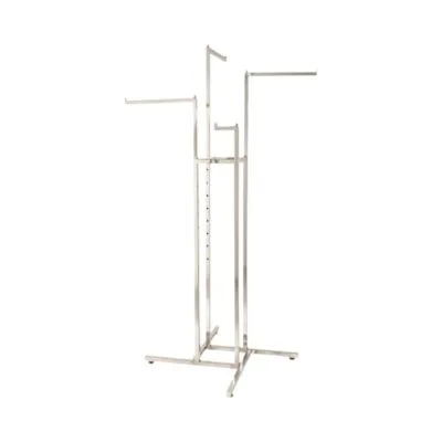 Chrome Display Stand – 4 Straight Arms Clothes Rail