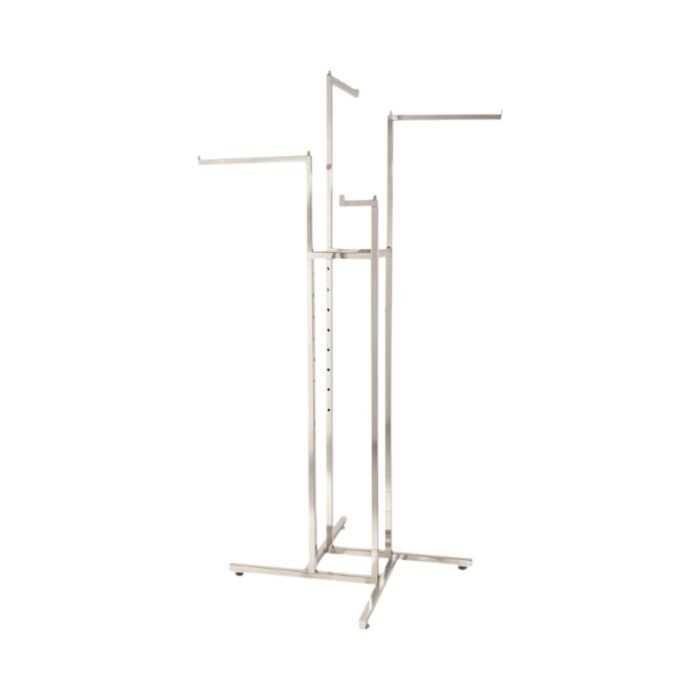 Chrome Display Stand – 4 Straight Arms Clothes Rail