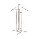 Chrome Display Stand - 2 Straight and 2 Sloping Arms Clothes Rail