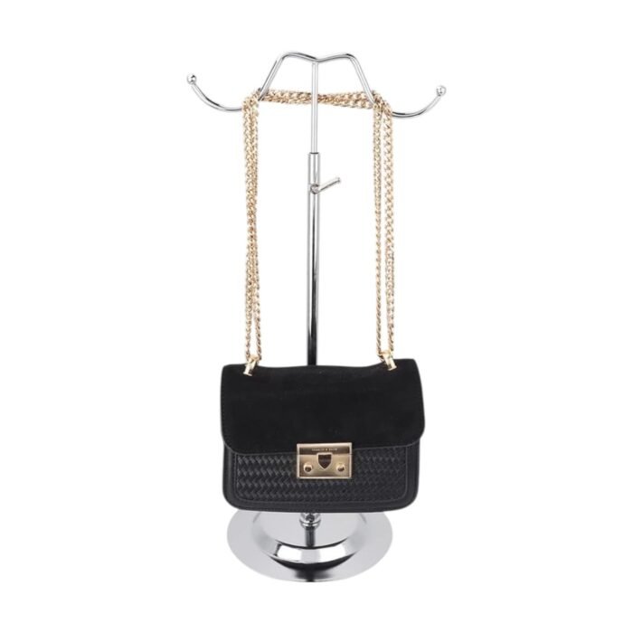 chrome hand bag display stand