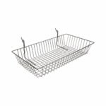 Multipurpose Basket Display For Slatwall & Gridwall Mesh - W600 x D300 x H100 mm
