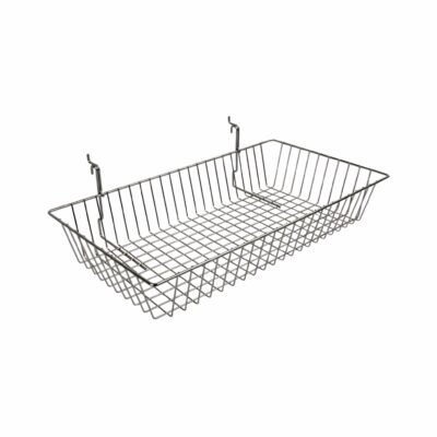 Multipurpose Basket Display For Slatwall & Gridwall Mesh - W600 x D300 x H100 mm