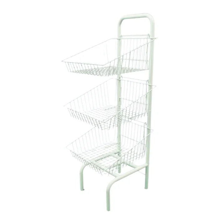 3 Tier Basket Stand Zinc – 48cmx48cmx78cm