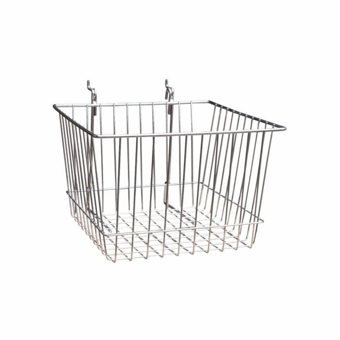 Multipurpose Basket Display For Slatwall & Gridwall Mesh – W300 x D300 x H200 mm