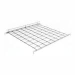 Chrome Front Lipped Shelf for Gridwall Mesh Panels, measuring 610 mm x 610 mm.
