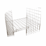 Chrome Front Lipped Shelf for Gridwall Mesh Panels, measuring 610 mm x 610 mm.