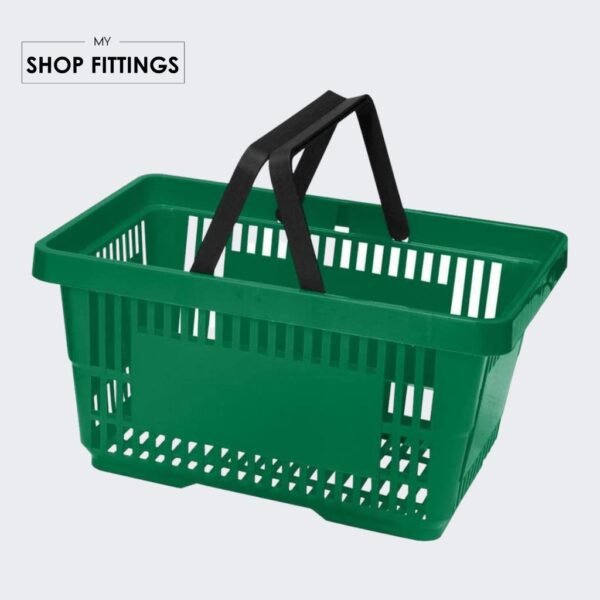 Plastic Shopping Baskets Green 22Ltr My ShopFittings
