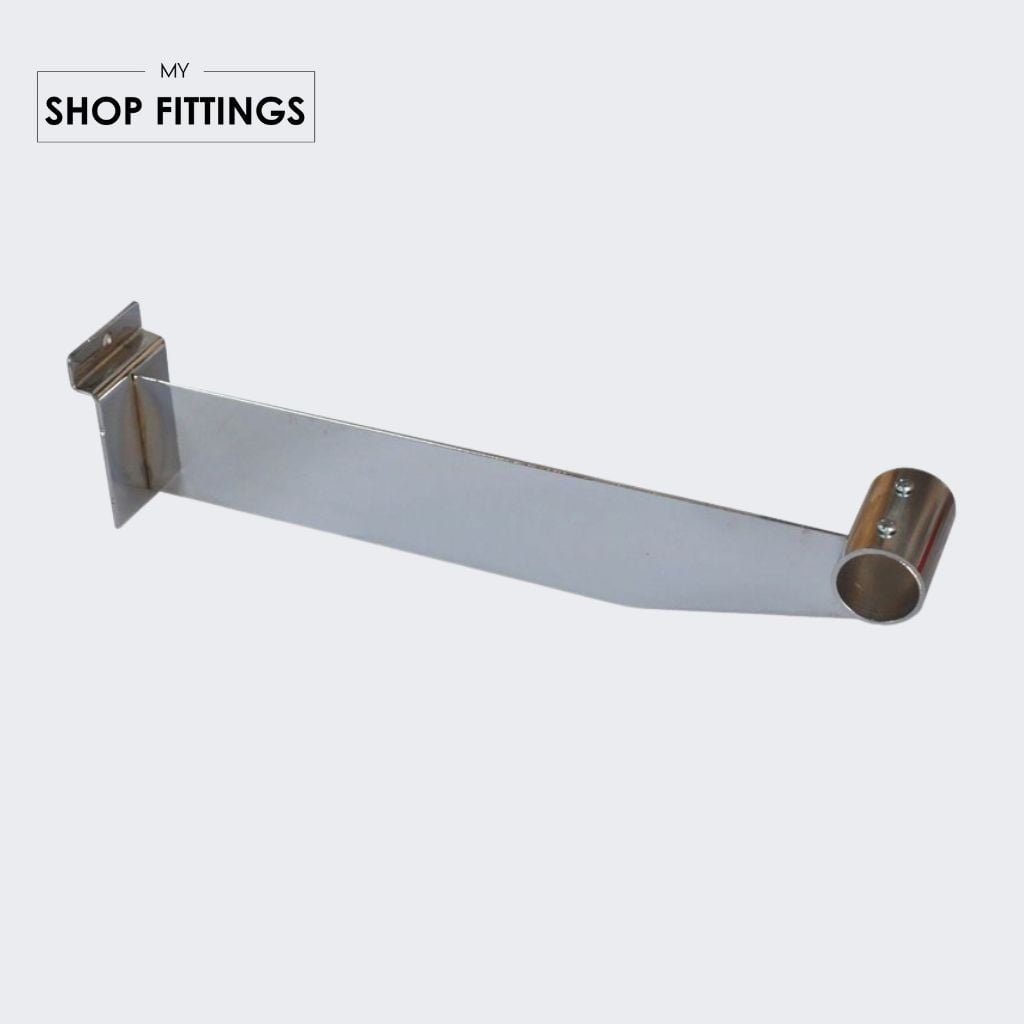 Round Tube Hang Rail Bracket For Slatwall 300mm My ShopFittings