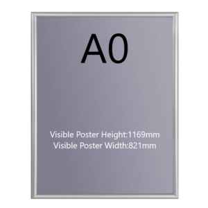 A0 Silver Poster Snap Frame 25mm Mitred Frame With Wall Fixings