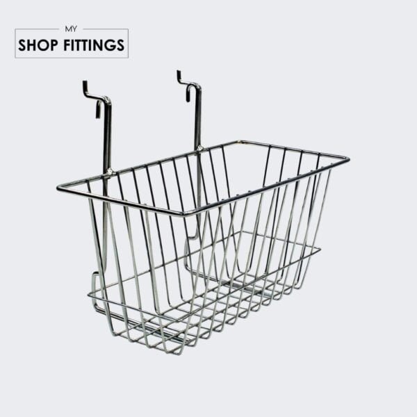 12″x6″x6″ Wire Basket For Mesh Panel(Grid Panel) & Slatwall My