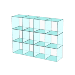 Cube 12 Glass Display 4 wide 3 high