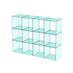 Cube 12 Glass Display 4 wide 3 high