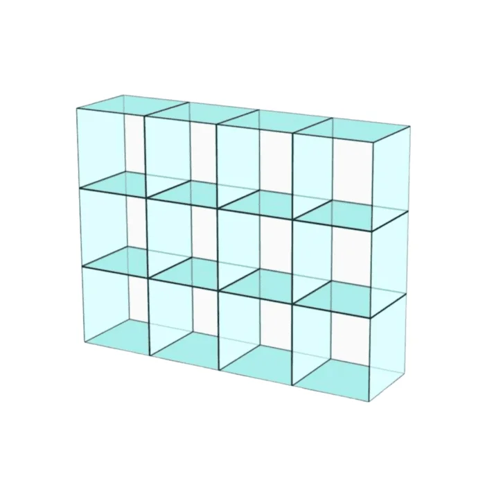 Cube 12 Glass Display 4 wide 3 high