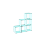 Cube 6 Stepped Glass Display