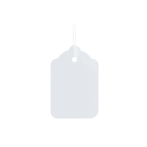 Strung tag 25x15mm - White