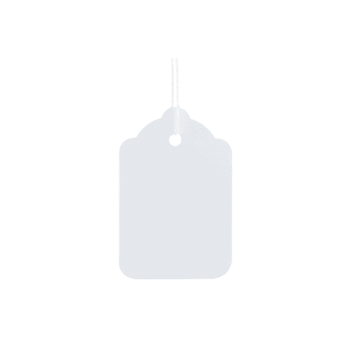 Strung tag 25x15mm - White