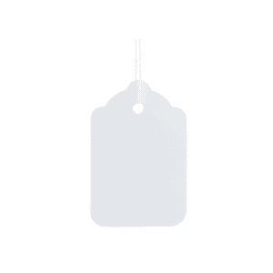 Strung tag 25x15mm - White