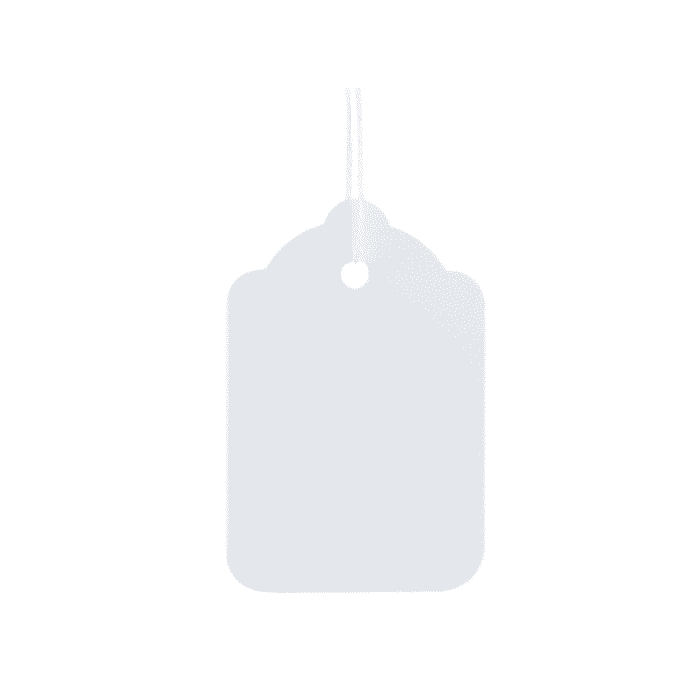 Strung tag 25x15mm - White