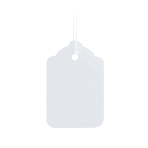 Strung tag 25x15mm - White