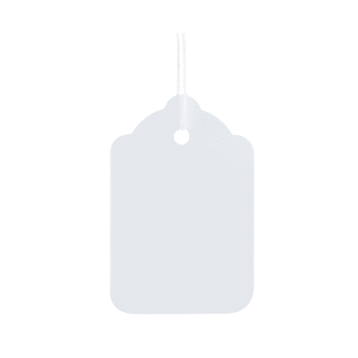 Buy Strung Tag 48x32mm - White | My Shopfittings Ltd