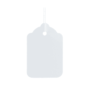 Strung tag 25x15mm - White