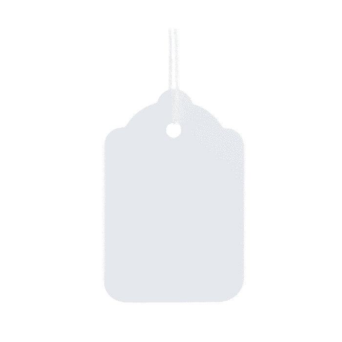 Strung tag 25x15mm - White