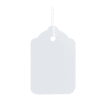 Strung tag 25x15mm Strung Tag 84x52mm