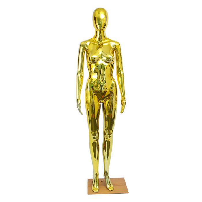 High Quality Luxury Chrome Gold Female Mannequins