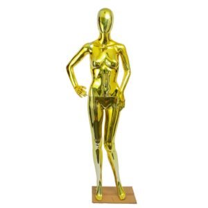 High Quality Luxury Chrome Gold Female Mannequins