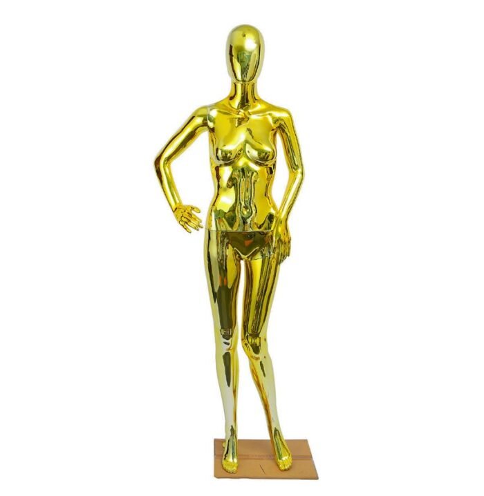 High Quality Luxury Chrome Gold Female Mannequins