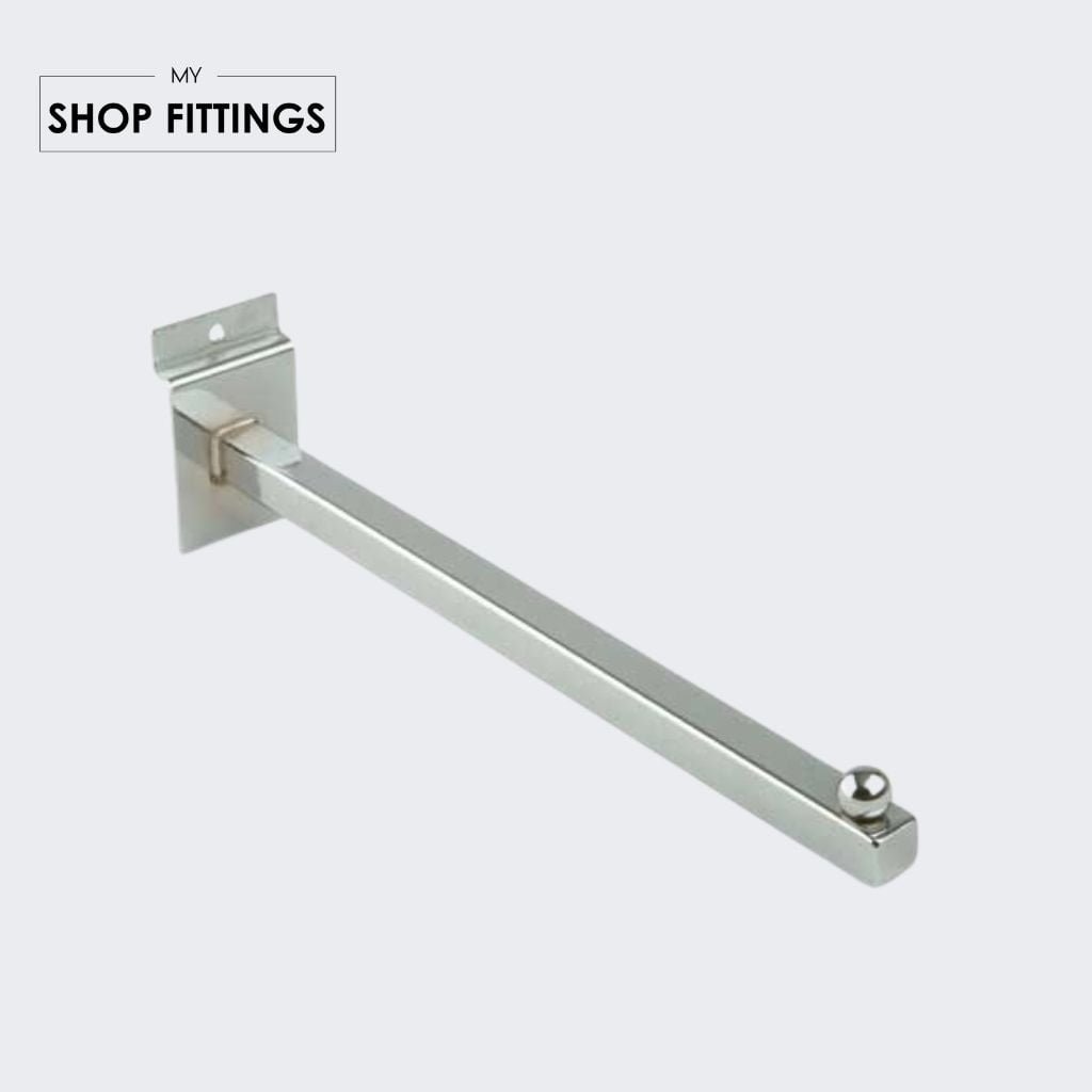 Straight Square Arm for Slatwall – 300mm - My ShopFittings