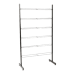 Wire Dump Black 6 Tier Shoe Rack - Up to 24 Pairs of Shoes Basket Zinc – 48cmx48cmx78cm