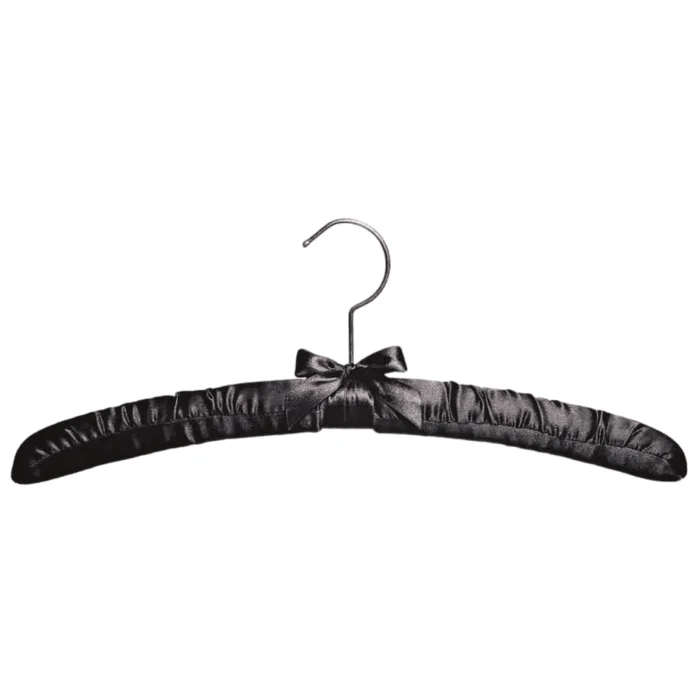 Black Satin Padded Clothes Hangers (Box Of 100)
