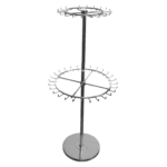 2 Tier Revolving Chrome Tie/Belt Rail Stand
