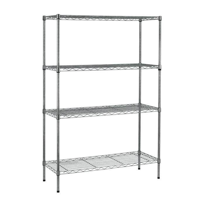 Buy Chrome Wire Shelving Unit - 4 Shelves | My Shopfittings Ltd