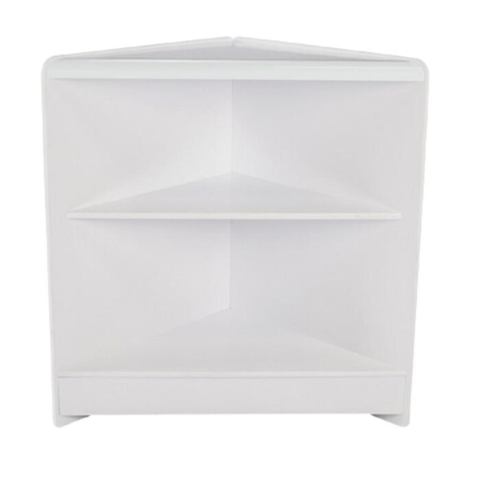 open corner counter with shelf – white