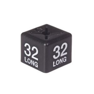 '32 Long' Menswear Size Cubes - White on Black