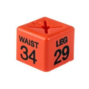 '34 Waist 29 Leg' Menswear Size Cubes - Orange